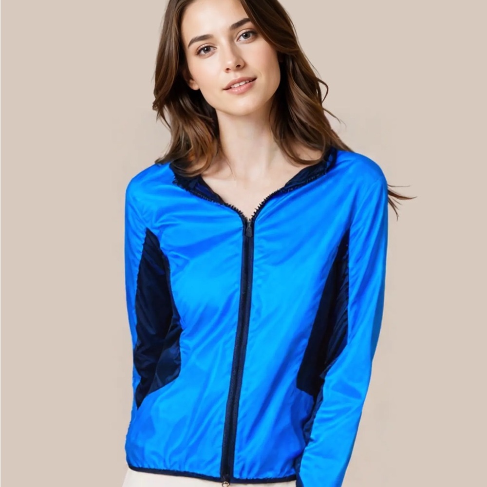 Lauren Ralph Lauren windbreaker jacket blue black colors size Large